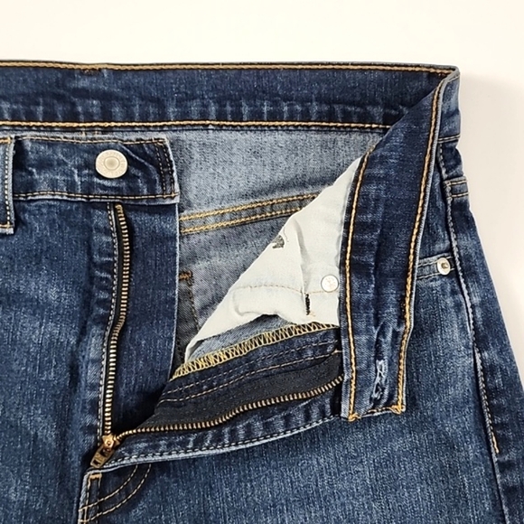 Levi's 513 Men's Slim Straight Distressed Denim Blue Jeans Size W32 L32 - Picture 4 of 14